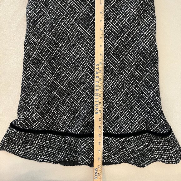 GAP Black /White A-line Tweed Classic Lined Skirt Size 4 Wool Blend Y2K Preppy - Picture 4 of 8